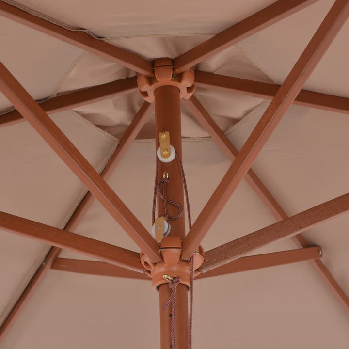 Parasol met houten paal 270 cm taupe