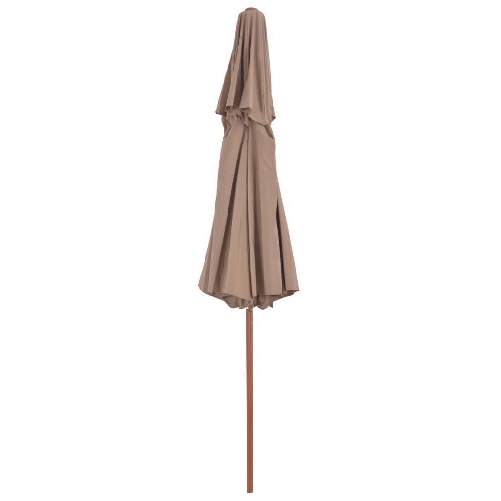 Parasol dubbeldekker met houten paal 270 cm taupe