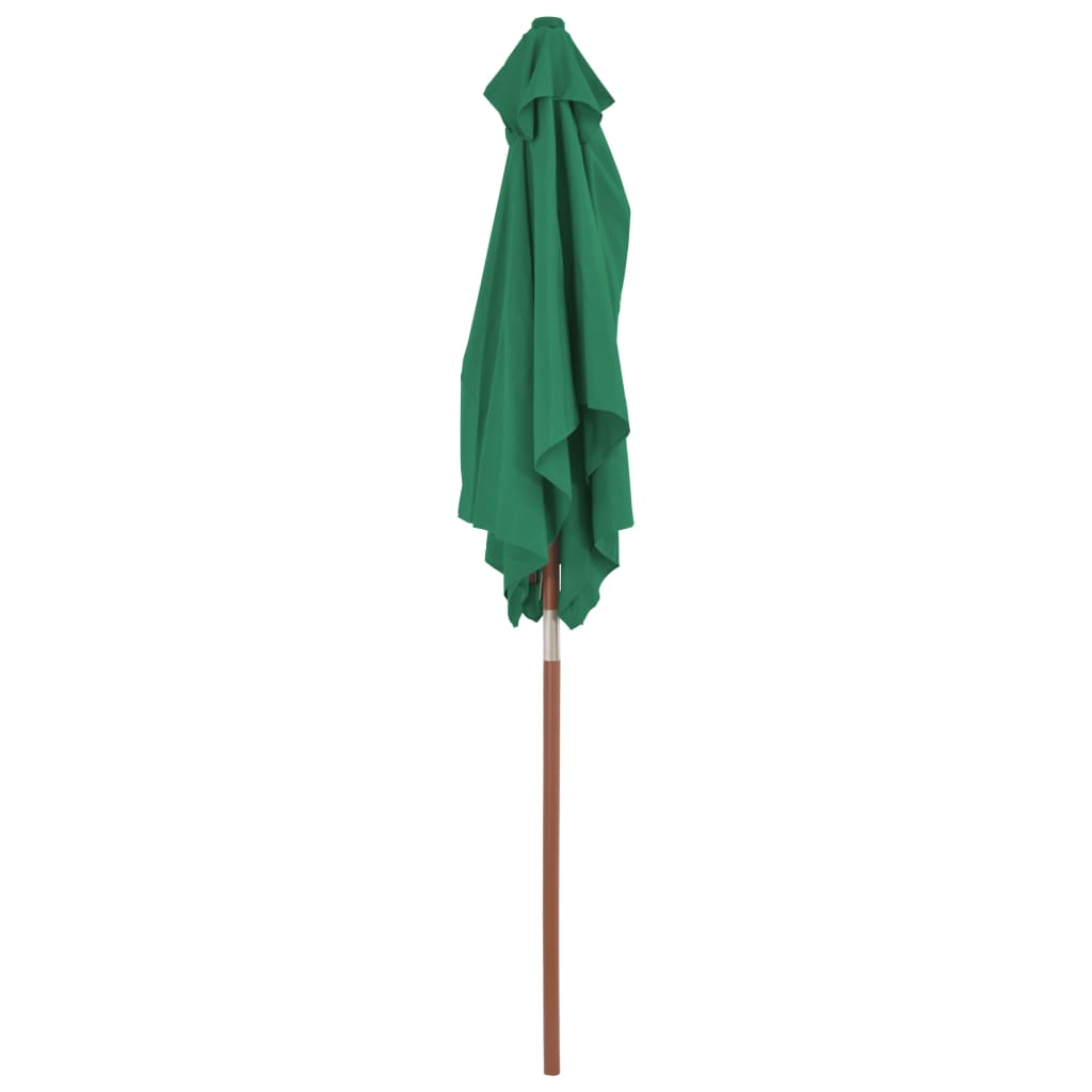 Parasol met houten paal 150x200 cm groen