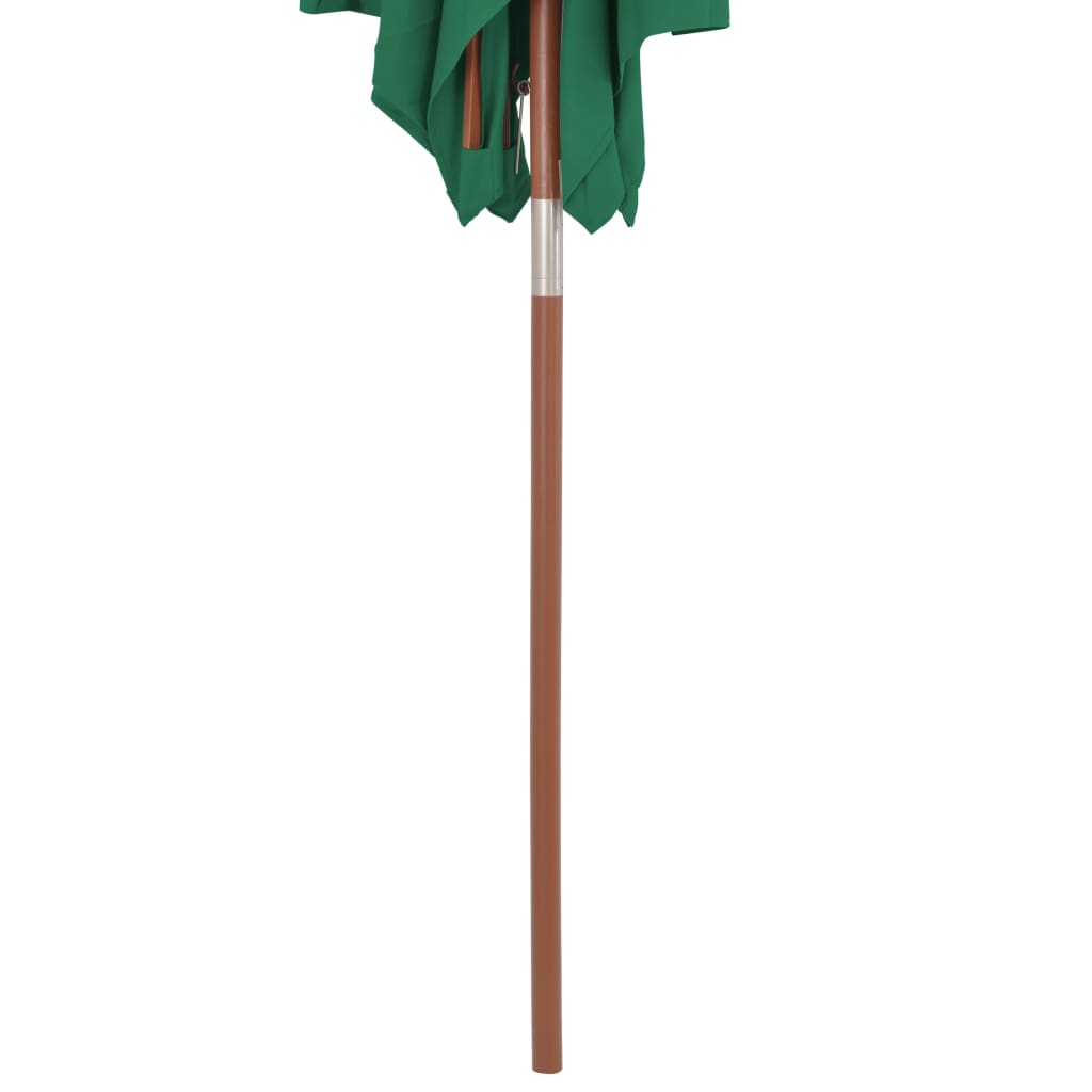 Parasol met houten paal 150x200 cm groen
