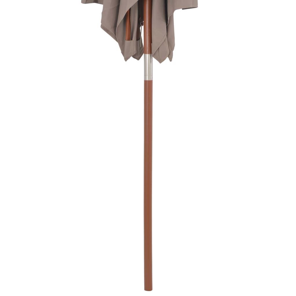Parasol met houten paal 150x200 cm taupe