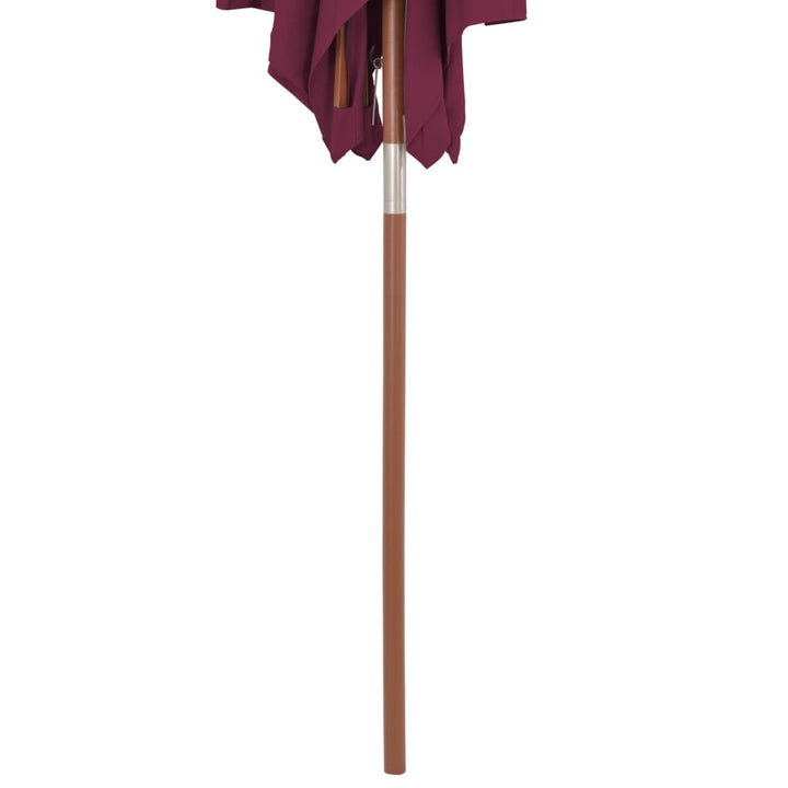 Parasol met houten paal 150x200 cm bordeauxrood