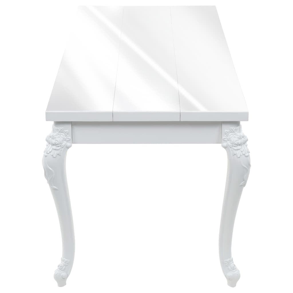 Eettafel 179x89x81 cm hoogglans wit