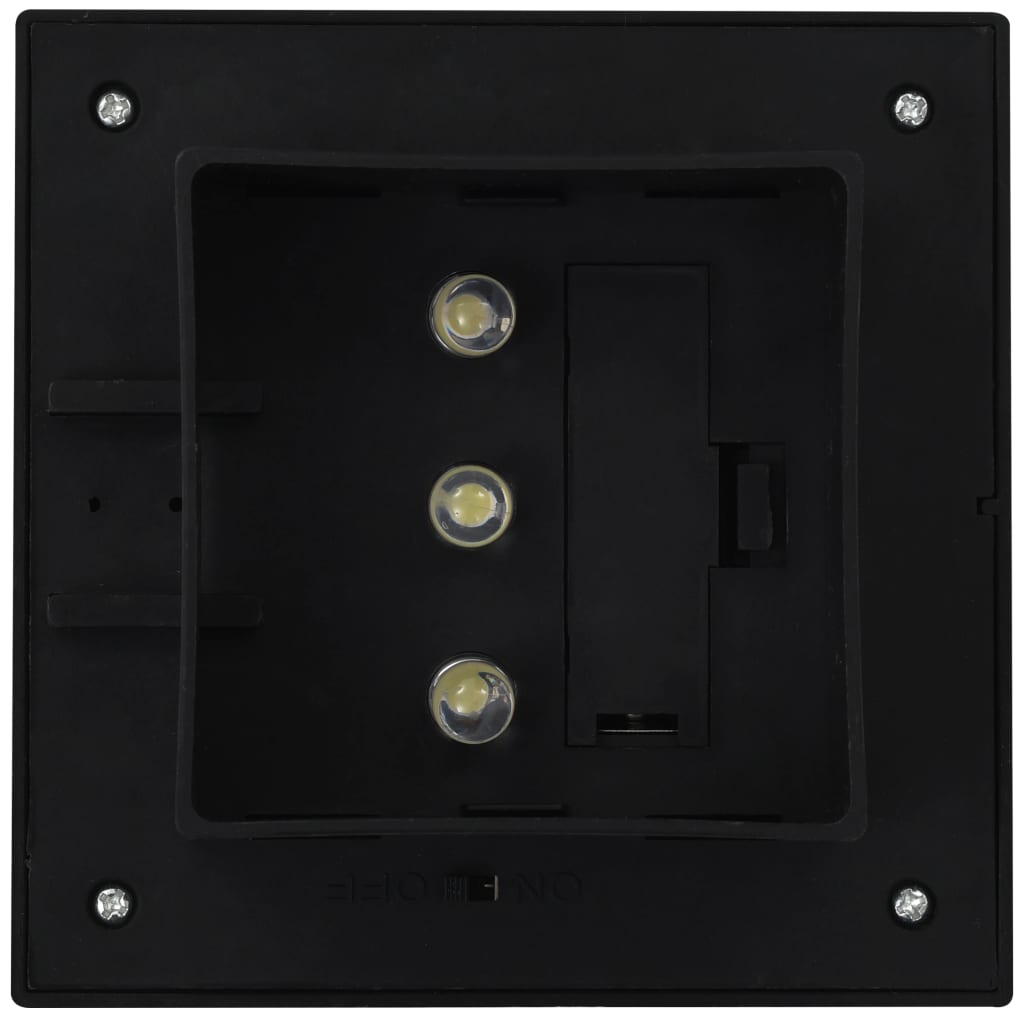 LED-zonnelampen vierkant 12 cm zwart 6 st