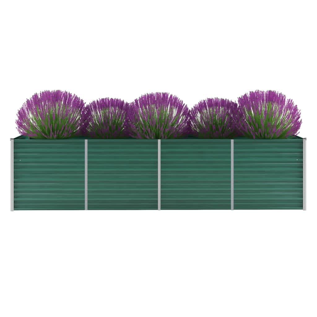 Plantenbak verhoogd 320x80x77 cm gegalvaniseerd staal groen