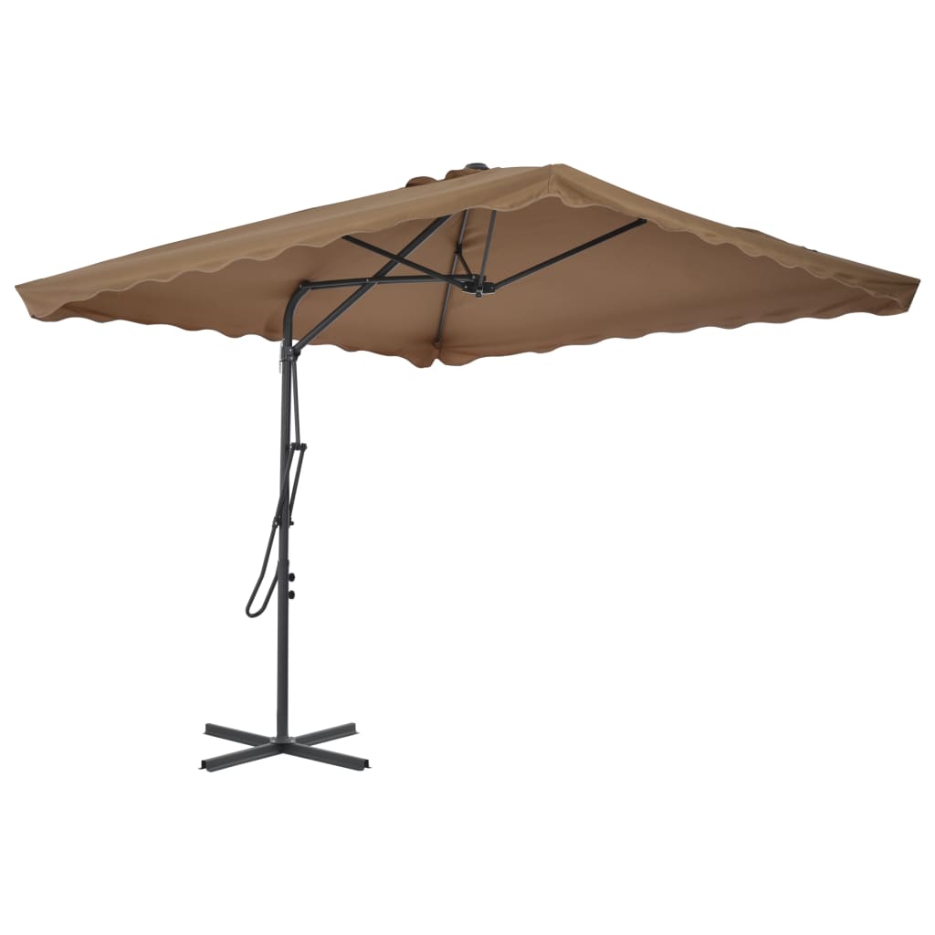 Parasol met stalen paal 250x250 cm taupe
