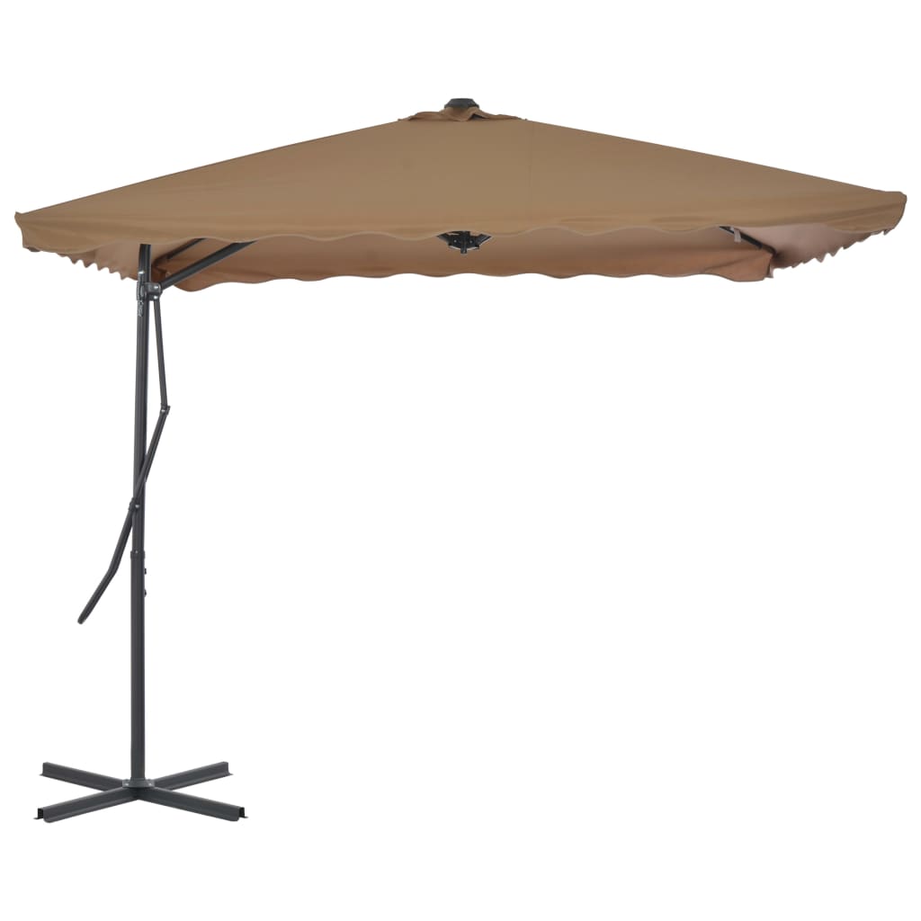 Parasol met stalen paal 250x250 cm taupe