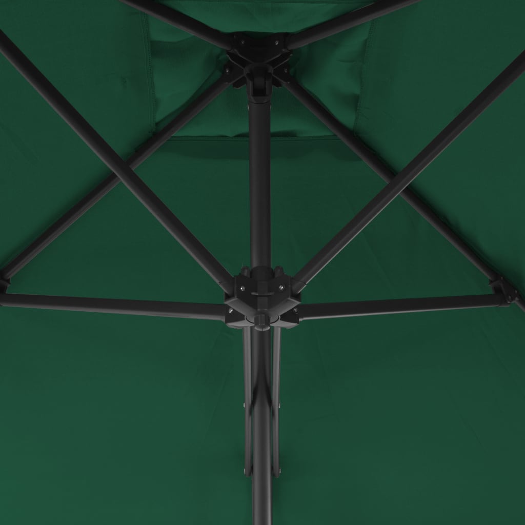 Parasol met stalen paal 300 cm groen