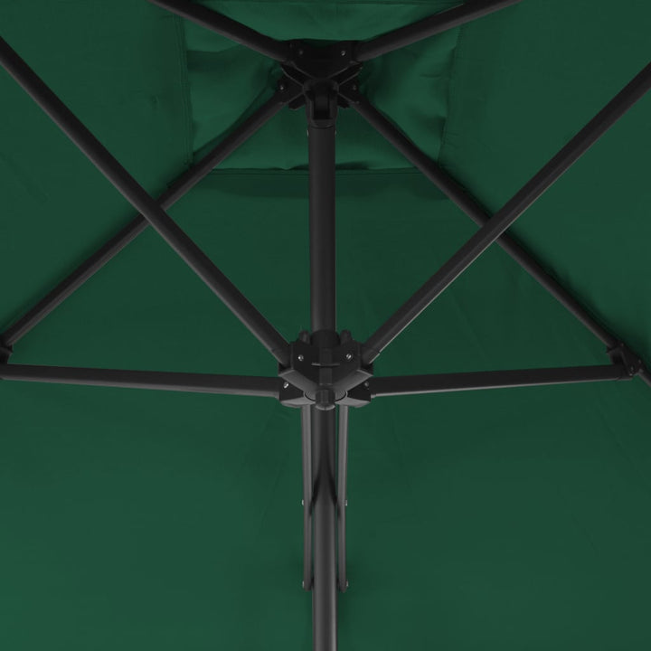Parasol met stalen paal 300 cm groen