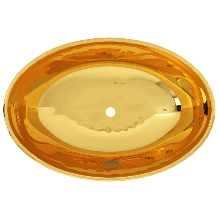 Wastafel 40x33x13,5 cm keramiek goudkleurig