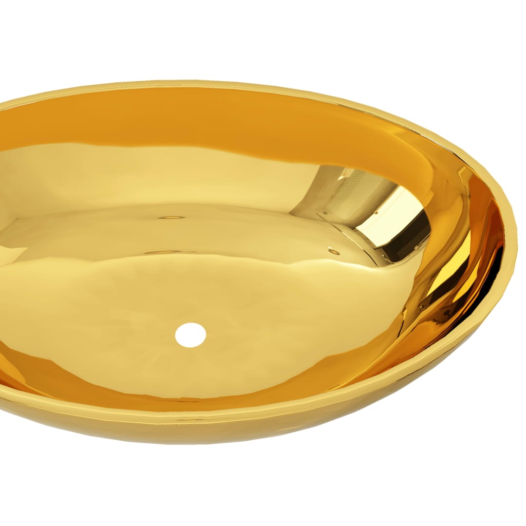 Wastafel 40x33x13,5 cm keramiek goudkleurig