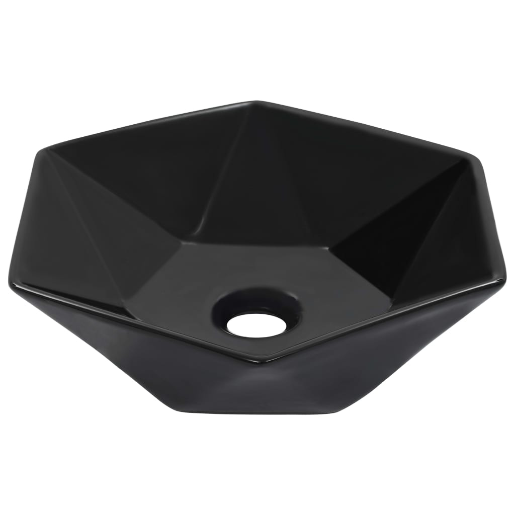 Wastafel 41x36,5x12 cm keramiek zwart