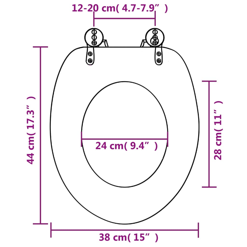 Toiletbril met soft-close deksel stenen MDF