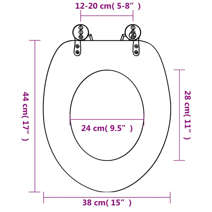Toiletbril met soft-close deksel zeester MDF