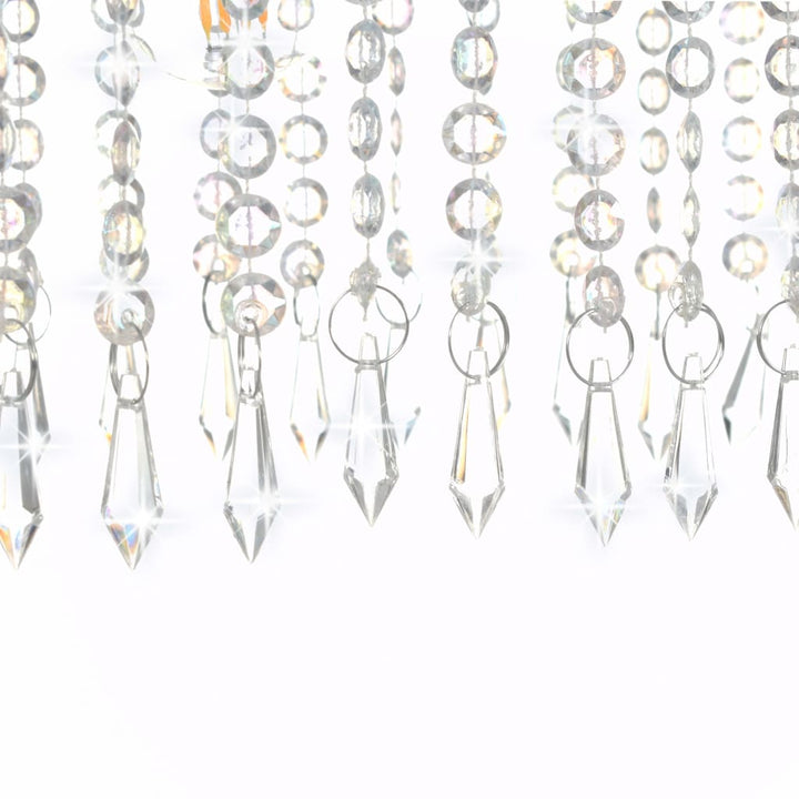 Plafondlamp met kristallen kralen 104 cm zilverkleurig