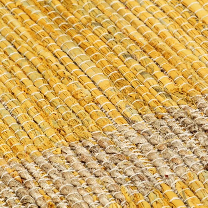 Vloerkleed handgemaakt 80x160 cm jute geel