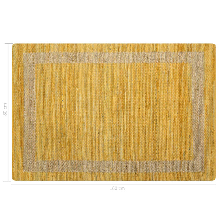 Vloerkleed handgemaakt 80x160 cm jute geel