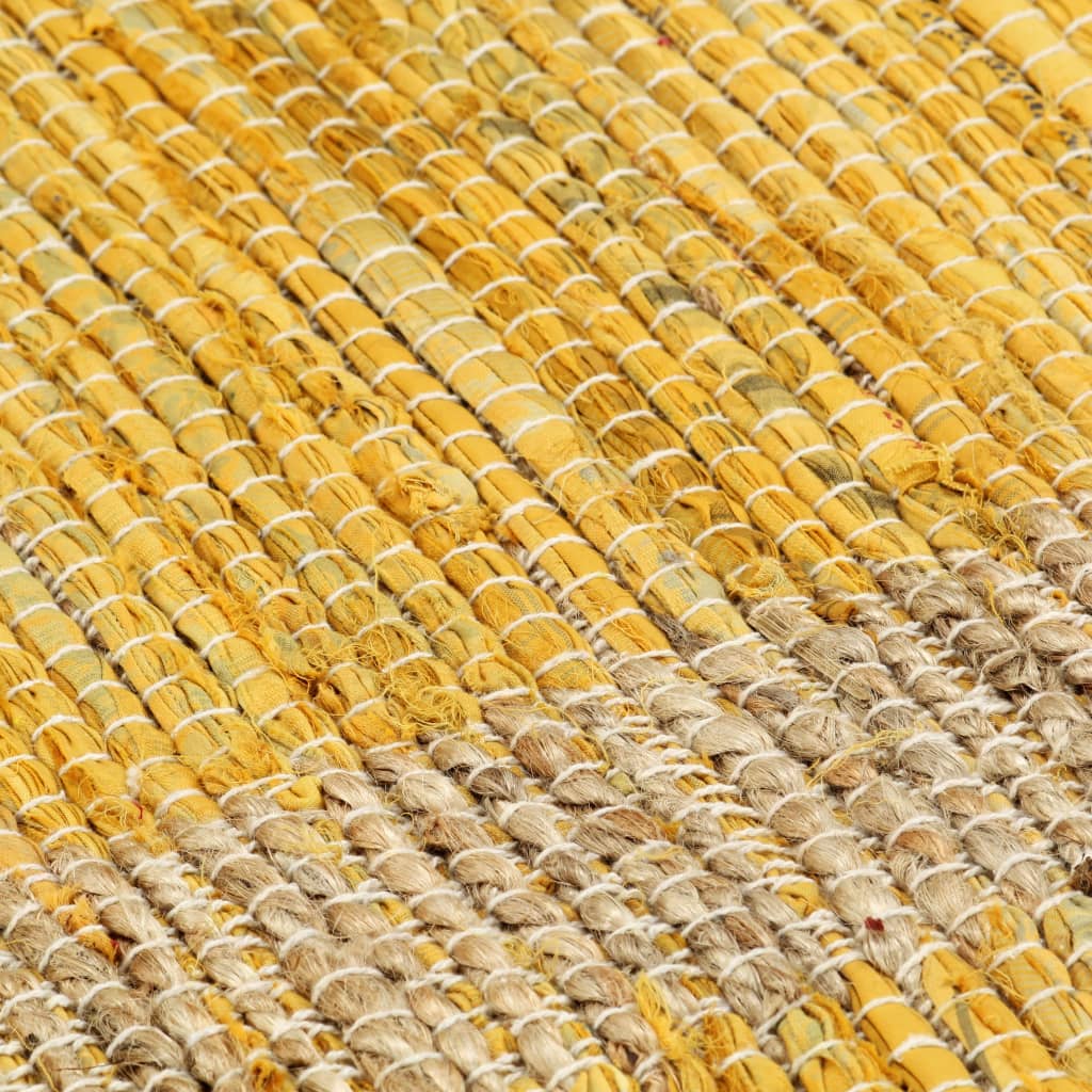Vloerkleed handgemaakt 120x180 cm jute geel