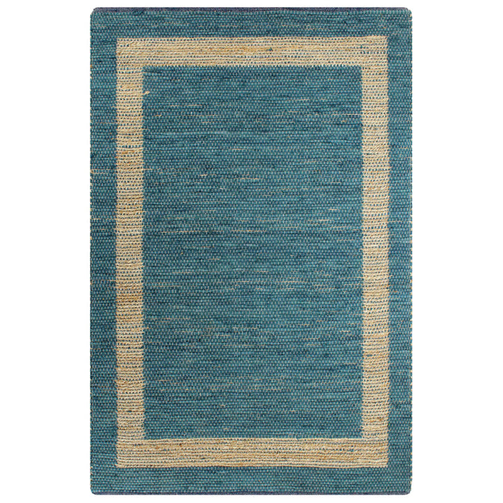 Vloerkleed handgemaakt 120x180 cm jute blauw