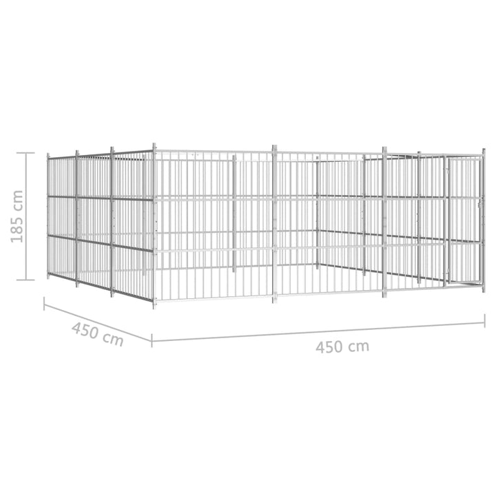 Hondenkennel voor buiten 450x450x185 cm