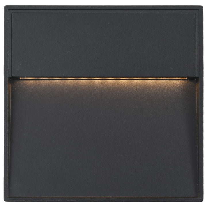 LED-buitenwandlampen 2 st 3 W vierkant zwart