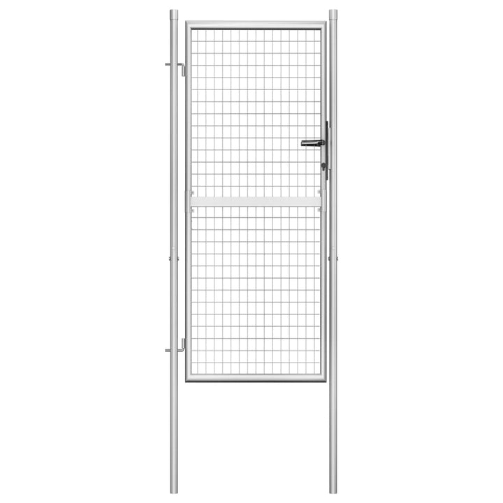 Poort 105x225 cm gegalvaniseerd staal zilverkleurig