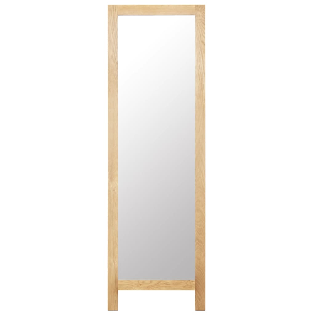 Spiegel vrijstaand 48x46,5x150 cm massief eikenhout