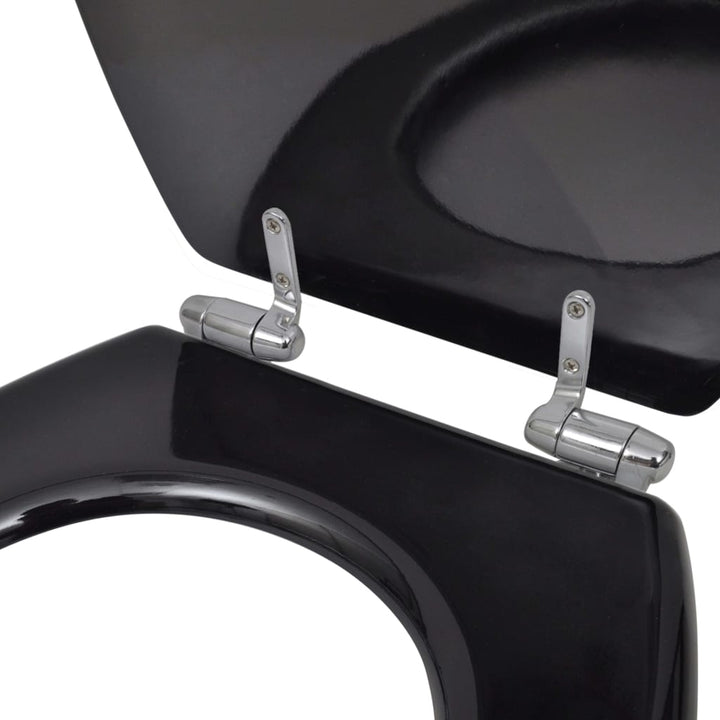 Toiletbril met soft-closedeksel 2 st MDF zwart