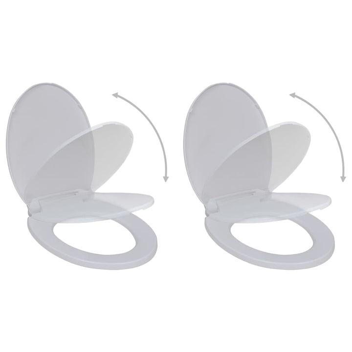 Toiletbrillen met soft-close deksels 2 st kunststof wit