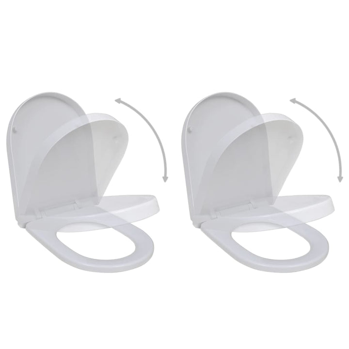 Toiletbrillen met soft-close deksels 2 st kunststof wit