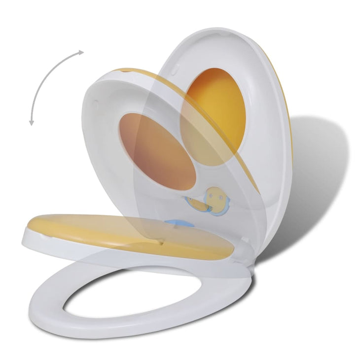 Toiletbrillen met soft-close deksels 2 st kunststof wit en geel