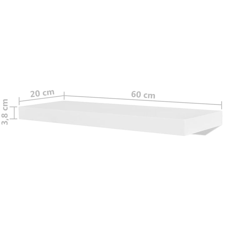 Wandplanken 4 st 60 cm wit