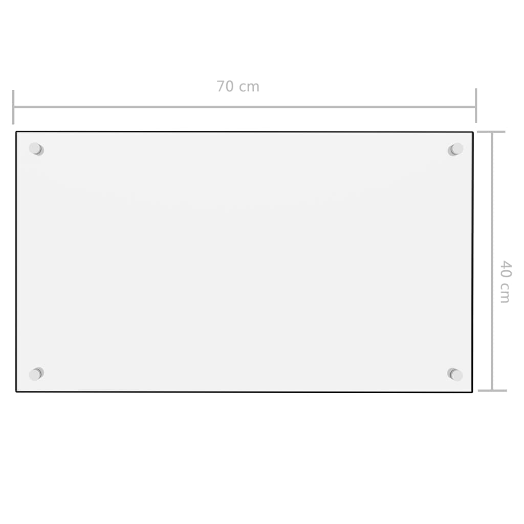 Spatscherm keuken 70x40 cm gehard glas wit