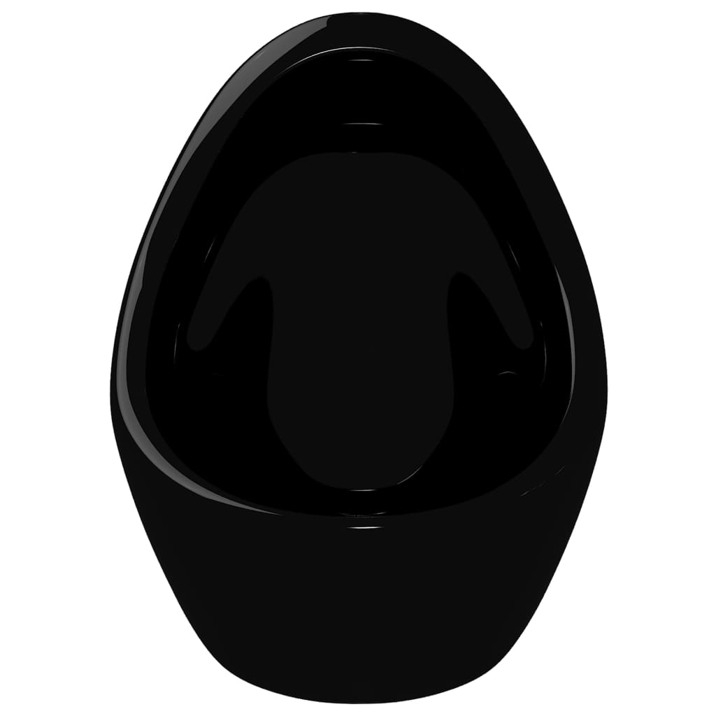 Wandurinoir met spoelklep keramiek zwart