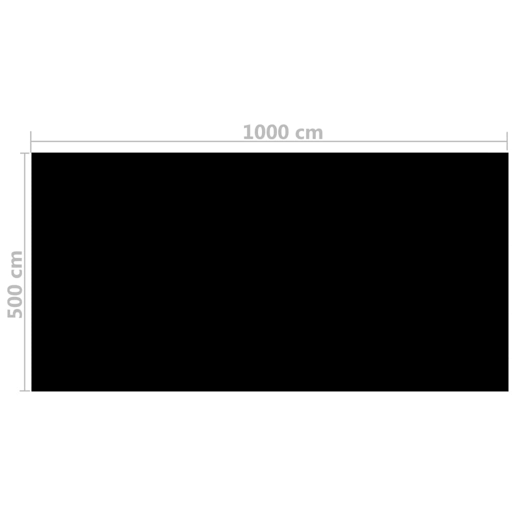 Zwembadfolie drijvend rechthoekig 10 x 5 m (zwart)