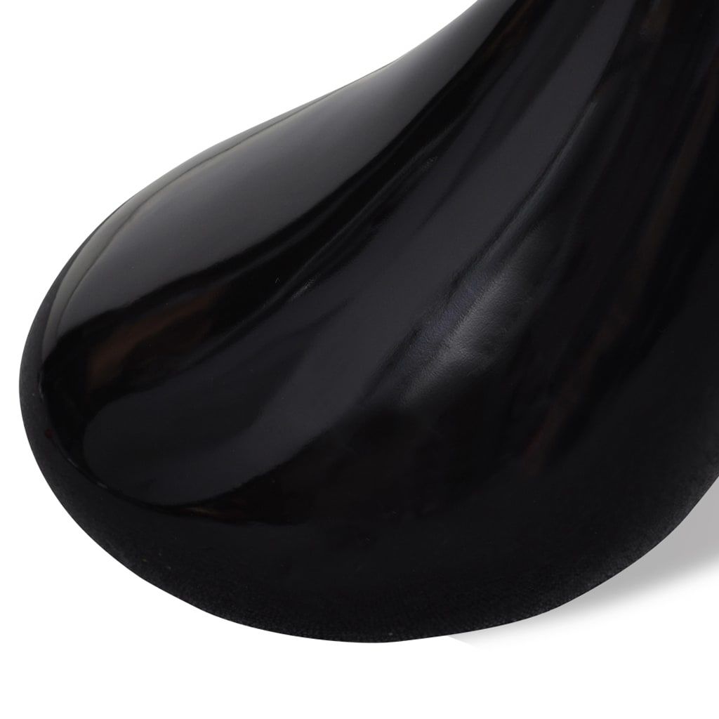 Salontafel met rond glazen tafelblad hoogglans zwart