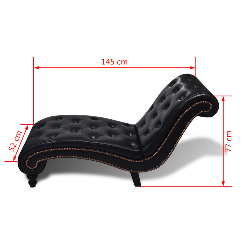 Chaise longue kunstleer bruin