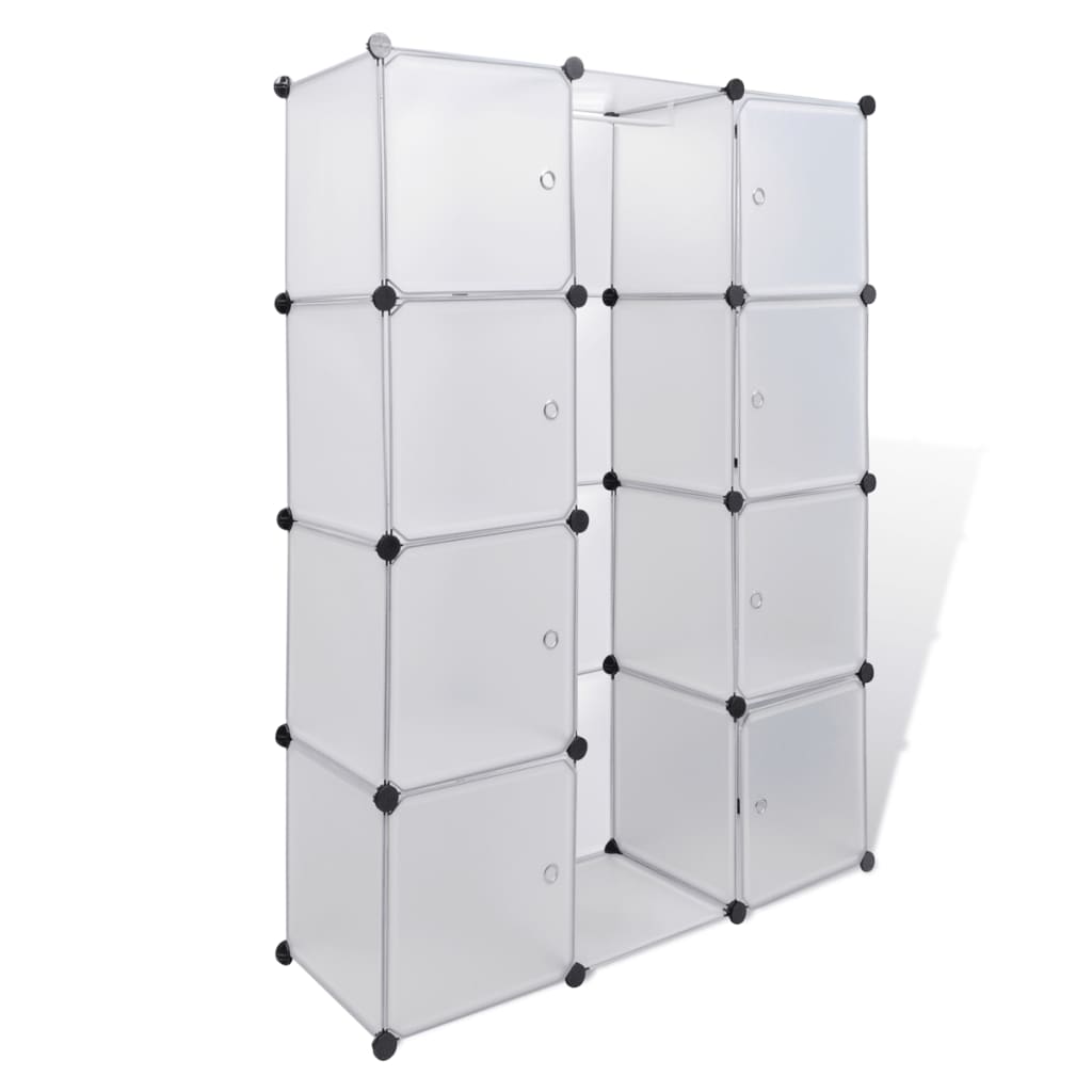 Kast met 9 compartimenten modulair 37x115x150 cm wit