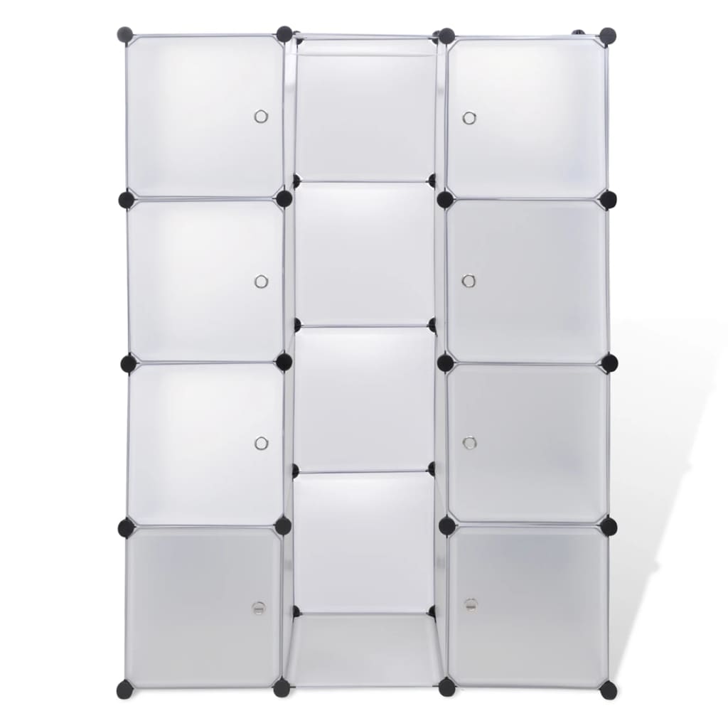 Kast met 9 compartimenten modulair 37x115x150 cm wit