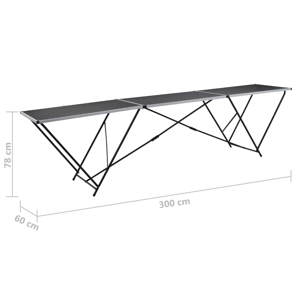 Behangtafel inklapbaar 300x60x78 cm MDF en aluminium