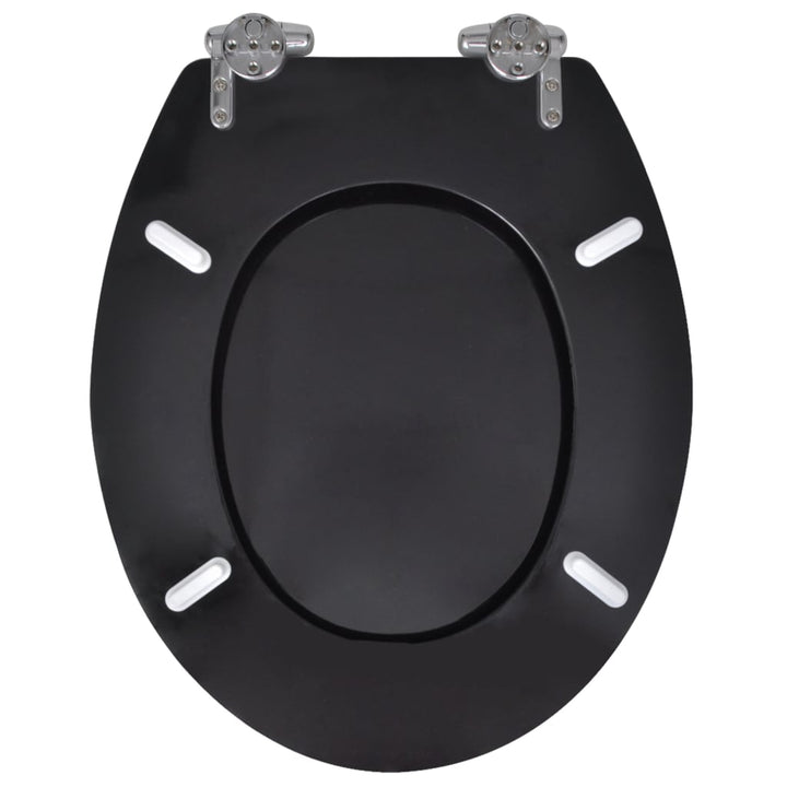 Toiletbril soft-close simpel ontwerp MDF zwart