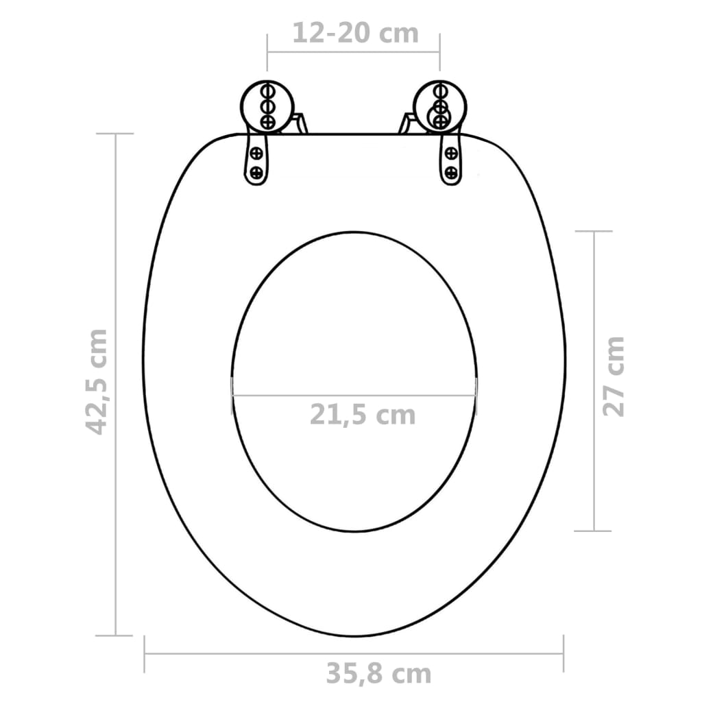 Toiletbril simpel ontwerp MDF wit