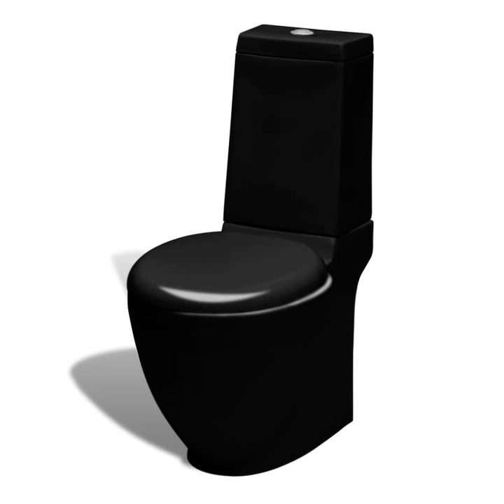 Staand toilet en bidet set (zwart)