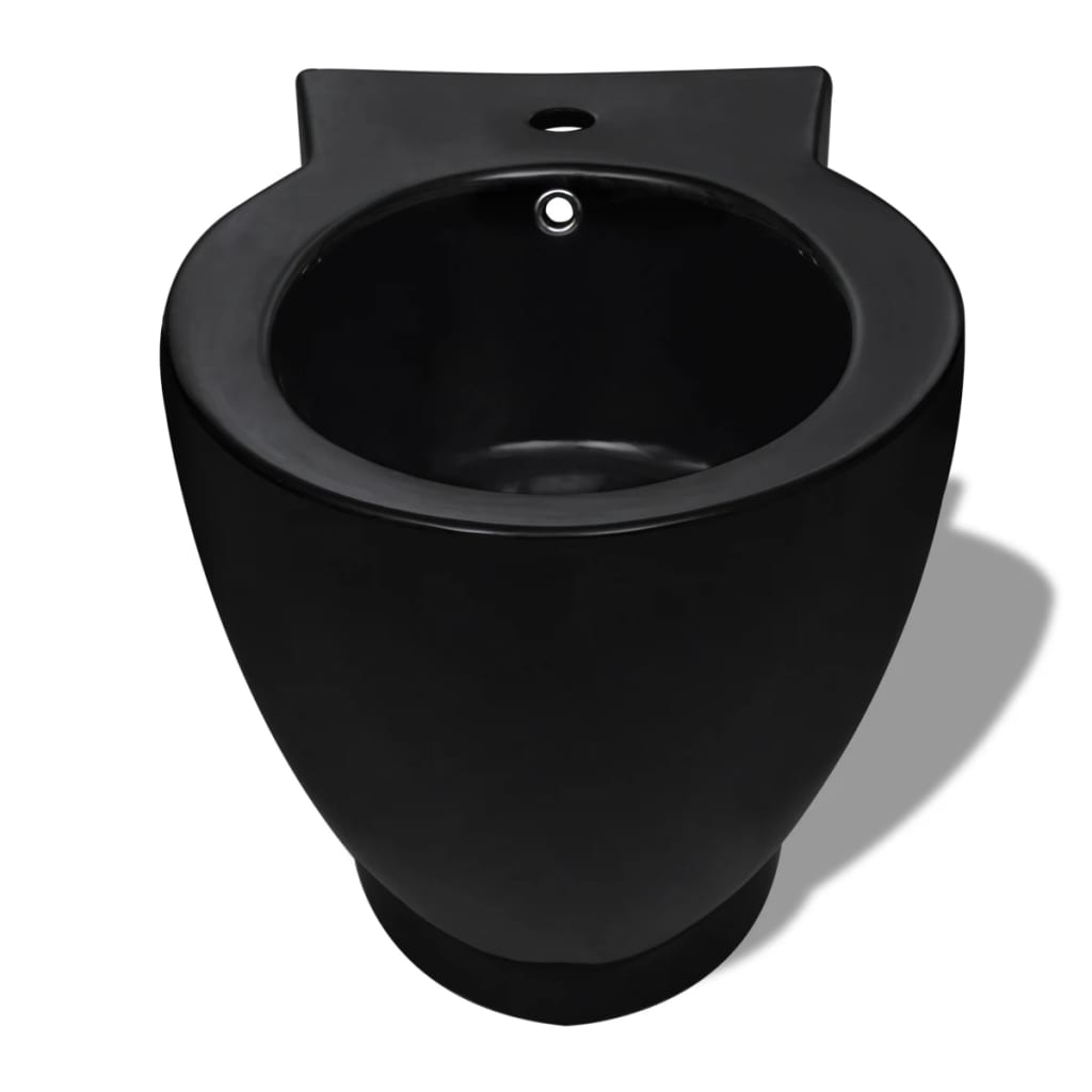 Staand toilet en bidet set (zwart)