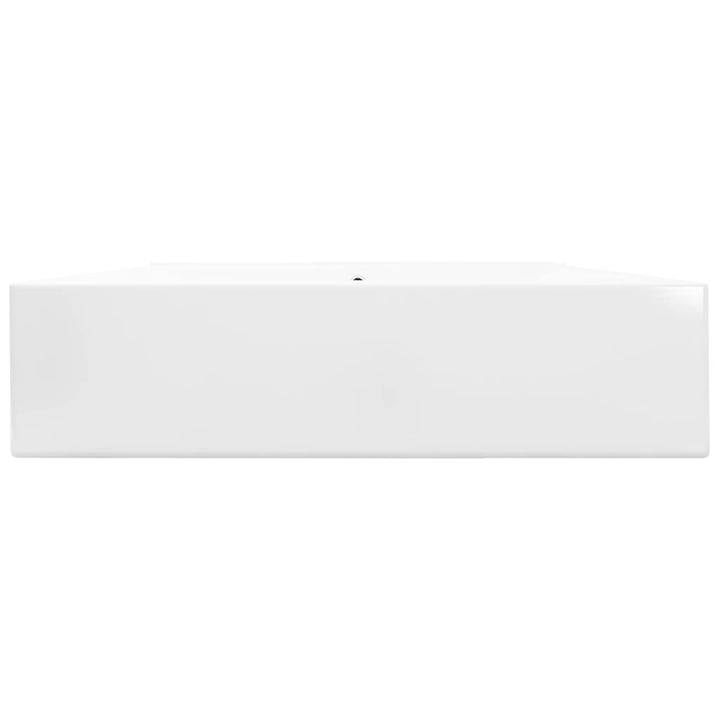 Luxe wastafel met kraangat wit rechthoekig keramiek 60x46 cm