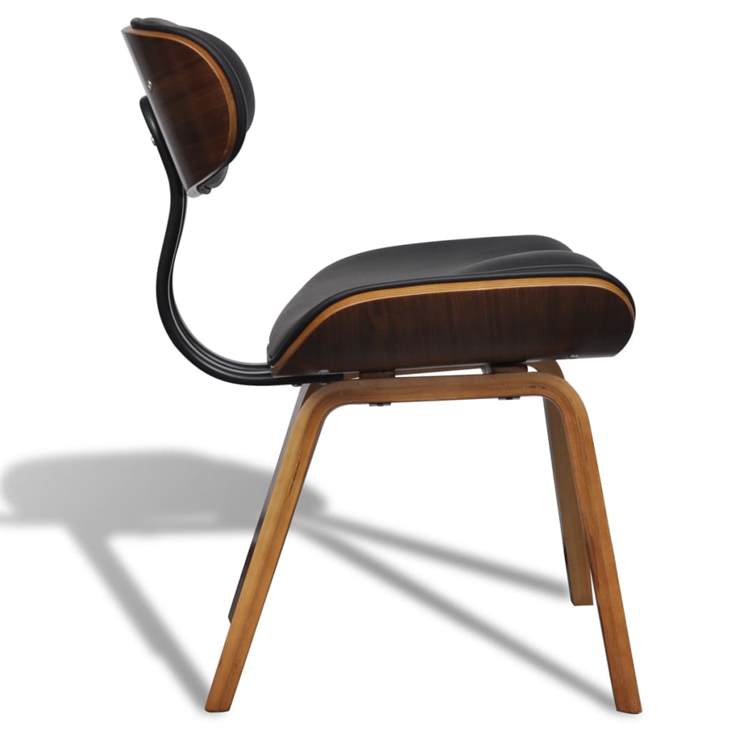 Eetkamerstoelen 2 st gebogen hout en kunstleer