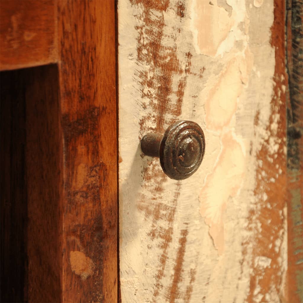 Kast met 1 deur vintage-stijl massief gerecycled hout