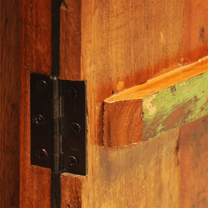 Kast met 1 deur vintage-stijl massief gerecycled hout