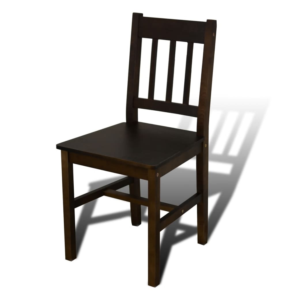 Eettafel met 4 stoelen hout bruin