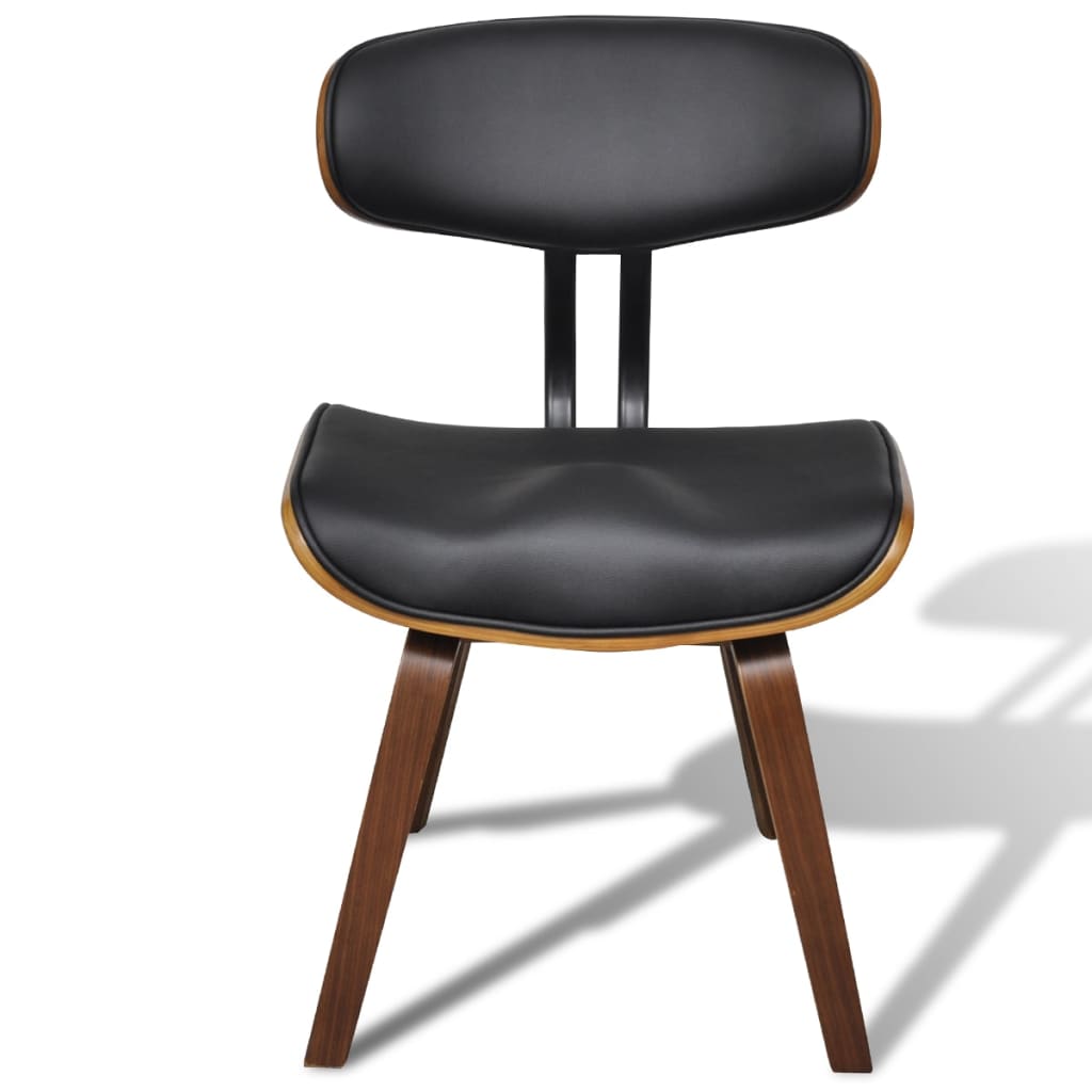 Eetkamerstoelen 4 st gebogen hout en kunstleer